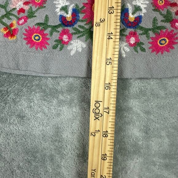 Umgee Embroidered Floral Bird Mini Skirt Womens Small Gray Boho A-Line C1088 - Picture 5 of 6